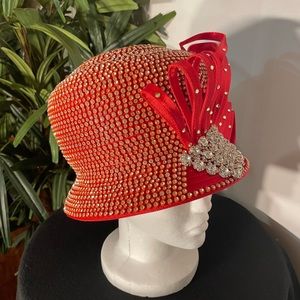 Gold Wide Brim Rhinestone Hat by Ben Marc